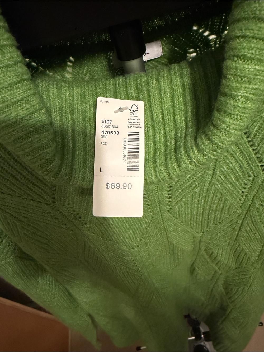 Reitmans Bright Green Turtleneck Knit Sweater - Picture 2 of 6